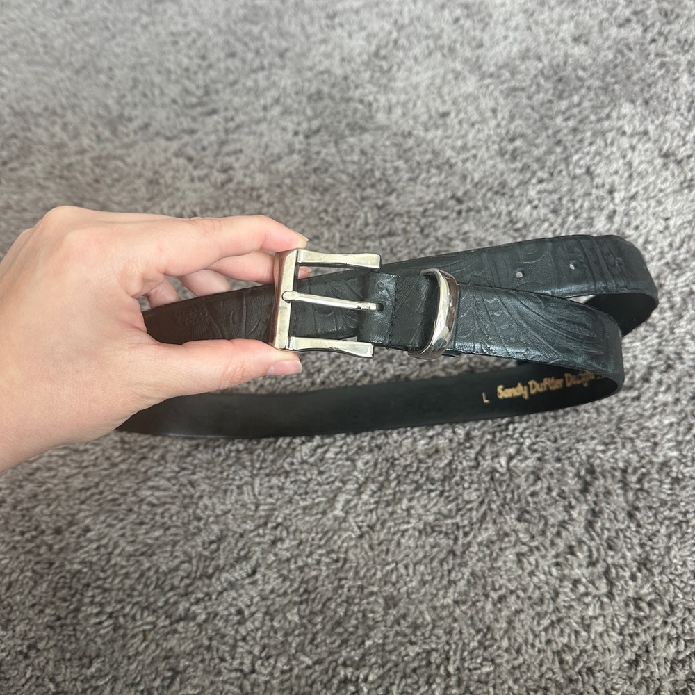 Vintage 90s Leather Sandy Drifter Black Belt